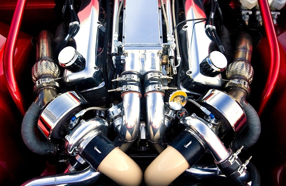 Twin Turbo V8 Engine Bay